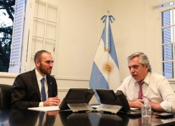 Martín Guzmán y Alberto Fernandez en Olivos